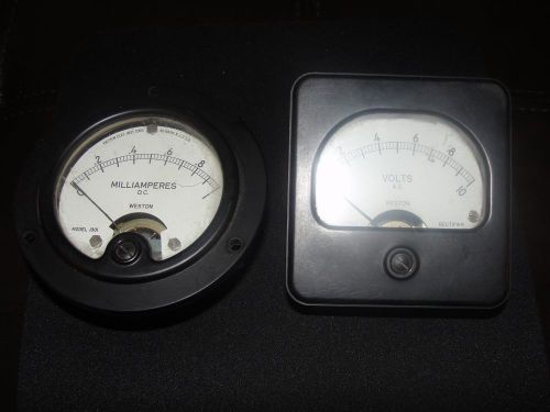 RARE STEAMPUNK VINTAGE WESTON AMP VOLT METER LOT AC VOLTS DC MILLIAMPERES 0-10