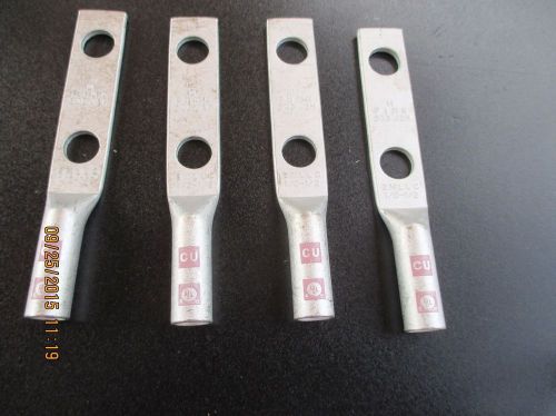 4 Morris Copper Long Barrel 2 Hole Compression Lugs - 94350 2MLLC 1/0-1/2 Pink