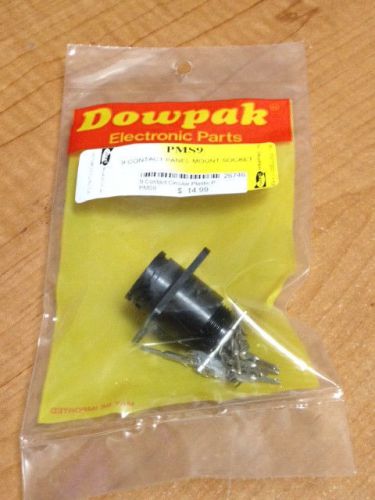 CPC Circular Plastic Panel Mount Socket w/ Contacts - 9 pin - Dowpak PMS9 - NEW