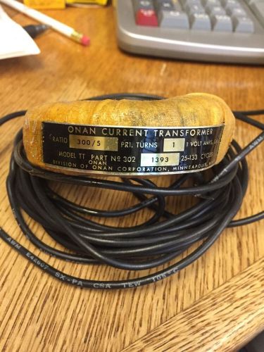 Onan Current Transformer Ratio 300/5 Part 302/1393 Model TT