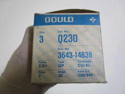 LOT OF 3 GOULD CIRCUIT BREAKER Q230 *NEW IN BOX*