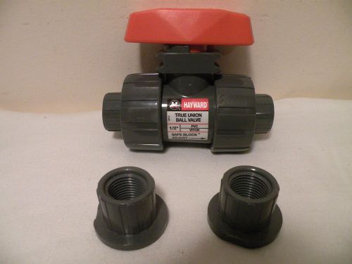 Hayward tb1050st 1/2&#034;  pvc true union ball valve s/t viton new for sale