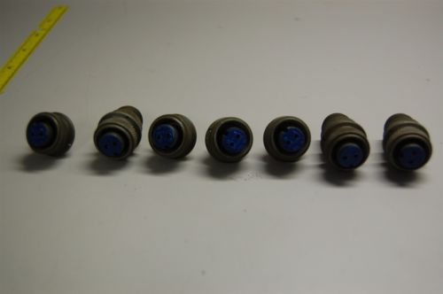 NEW LOT OF 7 AMPHENOL 2 PIN MS PLUG PN:MS3106A10SL-4S