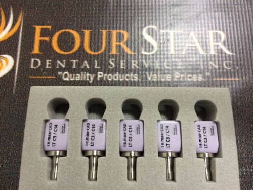 Qty. 5 LT C3 / C14 IPS e.max CAD Dental Blocks for CEREC and inLab (2 notch)