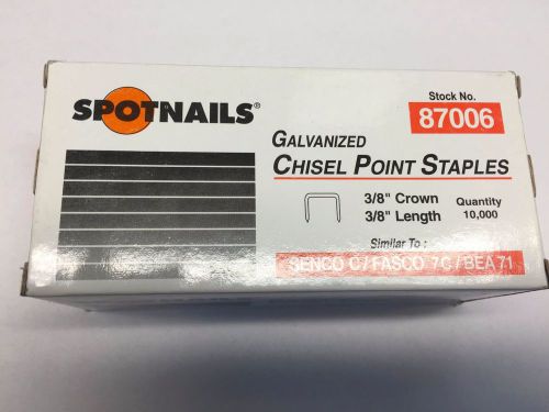 Spotnails 3/8&#034; x 3/8&#034; Gav Chisel Point Staples 10000ct 87006 Senco C Fasco 7C