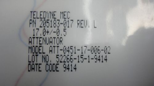 MIDWEST MICROWAVE ATT-0451-17-006-02 Attenuator (LOT OF 5)