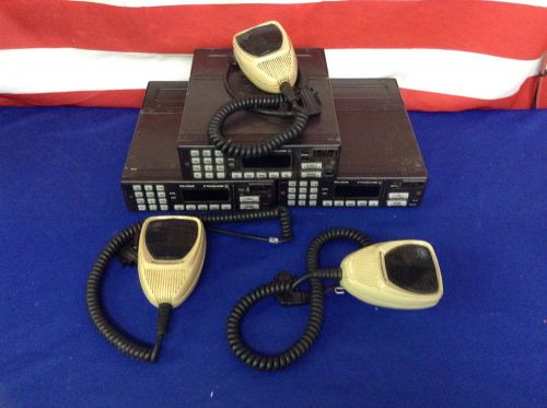 LOT OF 3 Motorola Spectra D43KXA7JA7BK VHF Two Way Radios with Mics