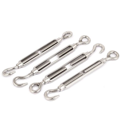 M8 5/16&#034; thread adjustable stainless steel eye hook turnbuckle 4pcs for sale