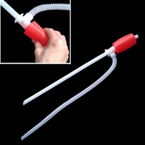 1x portable car manual hand gas oil liquid syphon transfer pump siphon pump hose for sale