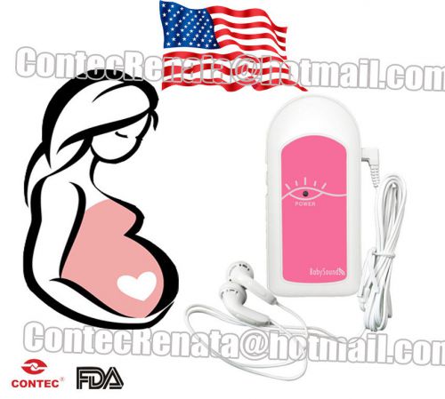 Contec usa shipment.pocket fetal doppler baby heart monitor+free gel+earphone for sale