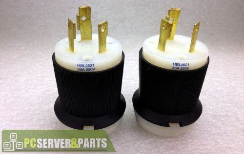 Lot of 2  L6-30P HBL2621 30A 250VAC Hubbell Twist Lock Plug Cord End