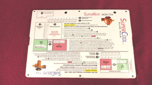 SUPERCOOL SLIDE RULER Superheat Subcooling R22 R410A Charge Calculator