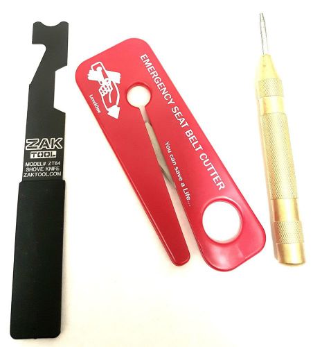 Firefighter Tool Kit, Zak Shove Knife, Brass Window Punch, Seat Belt Cutter