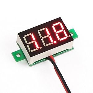 DROK? 2 wires 0.36&#034; DC Digital Car/Motorcycle Voltmeter Red LED Display Panel