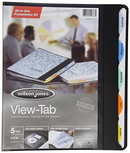 Wilson Jones View-Tab Round Ring Presentation Binder, 0.625 Inch Capacity, 5 Tab