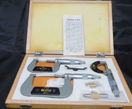 VINTAGE TOOLS! 0-3&#034; ALLIED INTERNATIONAL Outside Micrometer set 0.0001&#034;