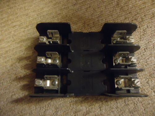 GOULD SHAWMUT FUSE BLOCK 3 POLE CLASS 30A 600V #60308 Used