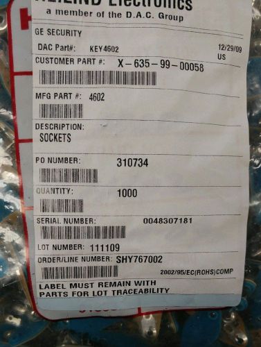 4602 KEYSTONE KEY4602 QTY 1788 TO-3 POWER TRANSISTOR SOCKETS ORIG FACT BAGS