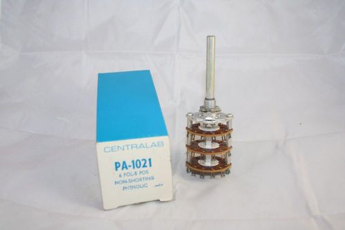 CENTRALAB PA-1021 NON SHORTING PHENOLIC ROTARY SWITCH 6 POL 5 POS *NIB*