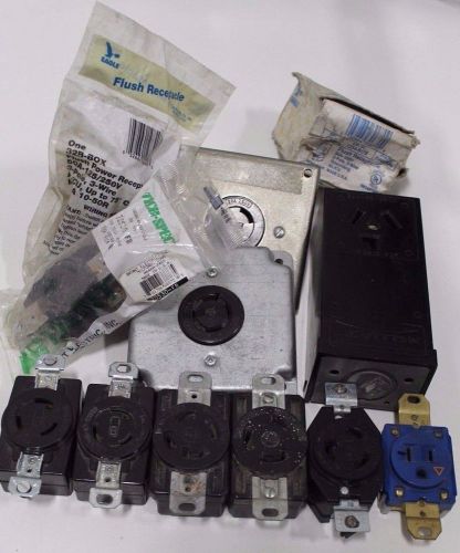 Set of (12) Leviton, P&amp;S, Hubbell, Bryant, Eagle Twist Lock Receptacle Plug