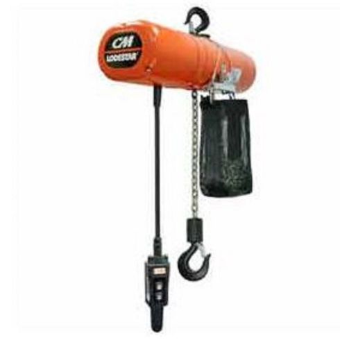 CM Lodestar Food Grade Electric Chain Hoist w/Chain Container, 1 Ton, 10/ft lift