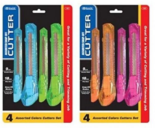 3 Pk, BAZIC Jumbo and Mini Multipurpose Cutter, 12 Cutters In Total (Assorted