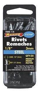 RIVET,MED STEEL 1/8X1/4 100/PK