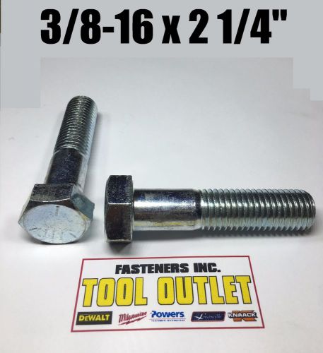 (Qty 450) 3/8-16 x 2 1/4&#034;  Hex Bolt Zinc Plated Grade 5 Cap Screw Partial Thread