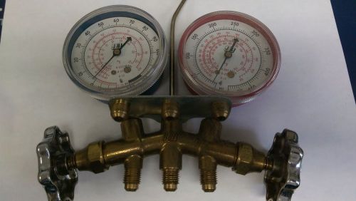 JB Industries M2-8 Standard Brass Two Valve Refrigerant Manifold AC Gauges