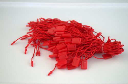 7&#034; 2000 Pcs RED Hang Tag Nylon String FLAT Head Snap Lock Loop Fastener Ties