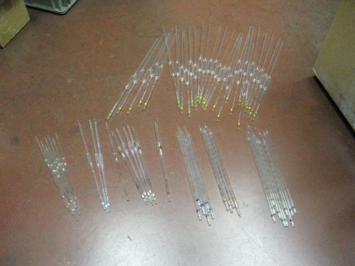 Mixed Lot (65) Chemistry Lab PIPETTES Pyrex Fisher Corex + (1) 50ml Kimax BURET