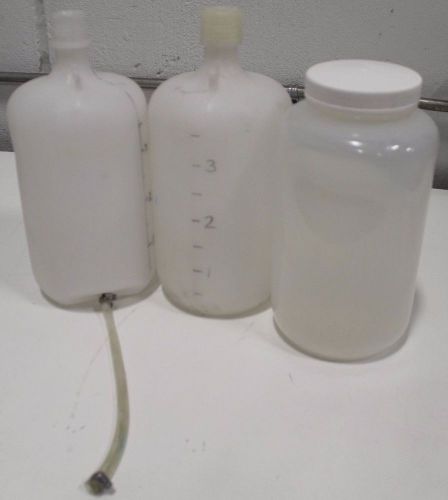 Set of (3) Nalgene 8-0400-07 1Gal Polyethylene Jar &amp; Carboy w/ and w/o Spigot