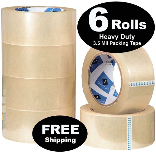 Sparco 60041 heavy duty clear packing tape, 1.88&#034; x 164&#039;, 3.5 mil, pk of 6 rolls for sale