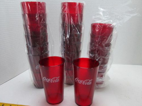 Lot of 18 carlisle coca cola glasses 16 oz red plastic cup model 5216 coke s for sale