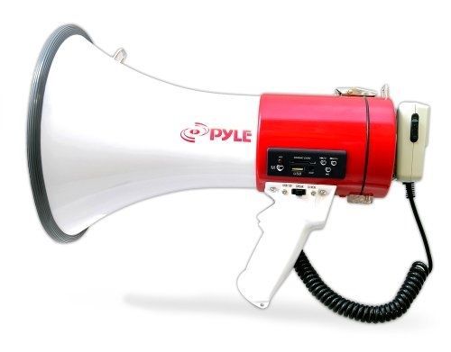 PMP57LIA Megaphone Bullhorn, Built-in Rechargeable Battery, USB Flash/SD Me