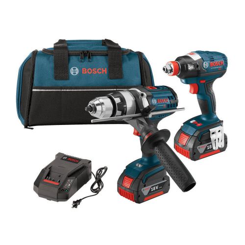 Bosch clpk224-181 18v li-ion 4.0 ah hammer drill and impact driver combo kit for sale