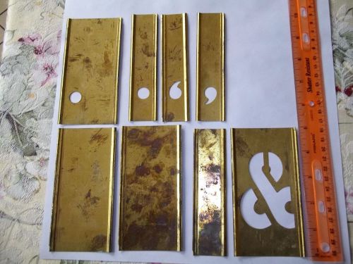 Antique / Vintage Brass Stencil 5&#034; Miscellaneous (Lot of 8)