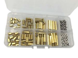 HVAZI 160PCS M2.5 Brass Spacer Standoff/Stainless Steel Screw/Nut Assortment ...