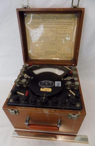 Weston Polyphase Wattmeter Model 329 Steampunk Wooden Box Portable Standard