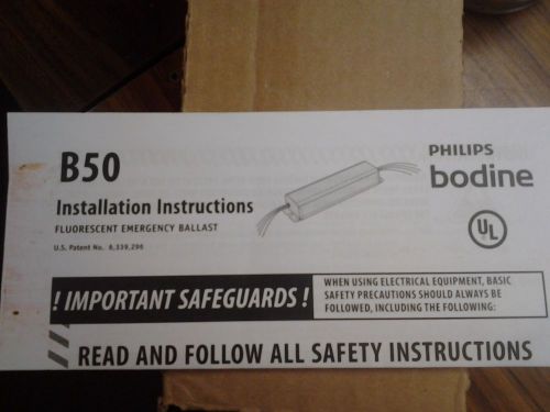 Philips bodine b50 elc&#039;  emergency ballast nib for sale