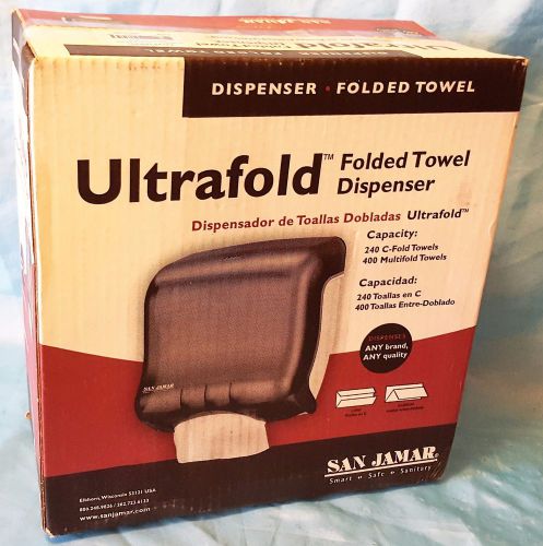 San jamar &#034;ultrafold&#034; folded towel dispenser ~ t1750tbkrd ~ black pearl ~ nib for sale