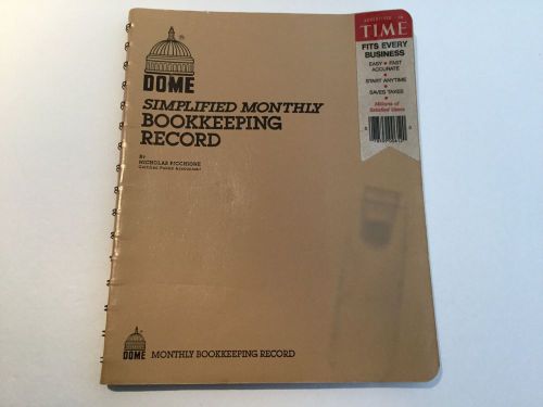 Dome Monthly Bookkeeping Record Book - 612 - 8-1/2&#034; x 11&#034; - TAN Cover