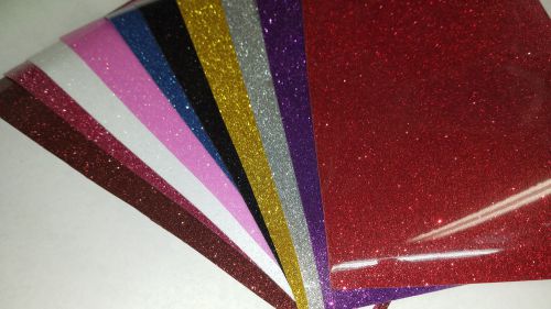 Grab bag 10 sheets 8x12&#034; super glitter heat press transfer vinyl hpv htv set a for sale