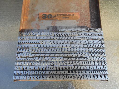 Letterpress Printing Press Lead Type 30 PT Stymie Black Italic