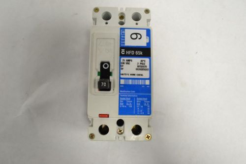 Cutler hammer hfd2070 molded case 2p 70a amp 600v-ac circuit breaker b256916 for sale