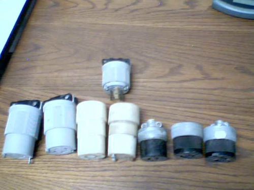 (qty8) mixed twist lock plugs turn &amp; pull connectors hubbell, arrow hart p26 for sale