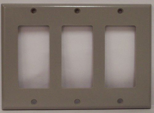 12 LEVITON 3-GANG DECORA WALLPLATE 80411 GRAY