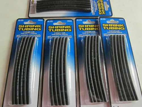 25pcs 5-PACKS 12.5&#039; IN 6&#034; pcs 1/4&#034; BLACK SINGLE WALL HEAT SHRINK TUBING 81-775