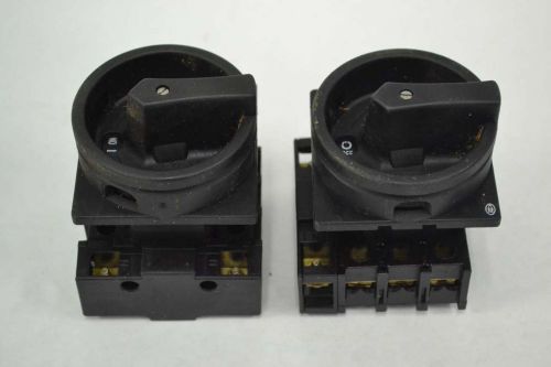 Lot 2 klockner moeller p1-25 base 20a amp 600v-ac 3p disconnect switch b366911 for sale