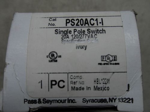 (e9) 1 nib pass &amp; seymour ps20ac1-i single pole switch for sale